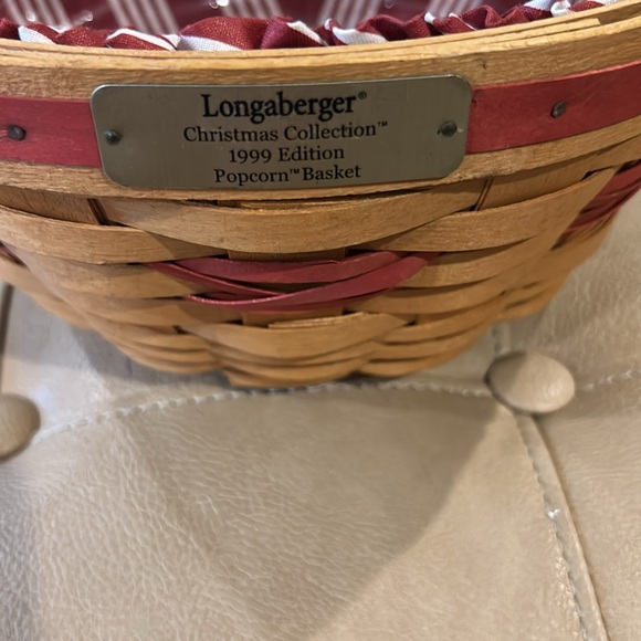 Longaberger Popcorn Basket Christmas collection 19 9910 inch basket - Picture 7 of 10